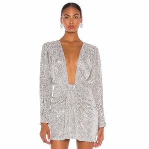 - NEW L'Academie The Cherita Mini Dress Grey BX8